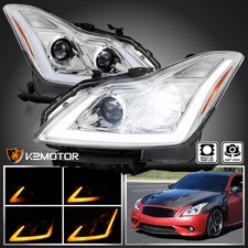 Full LED Switchback Sequential Headlights Fits 2008-2015 Infiniti G37 Q60 Coupe
