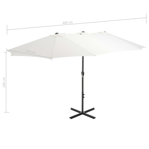 Alu Sonnenschirm Doppel Oval Marktschirm Handurbel Gartenschirm 460x270x246cm - Bild 9 von 77