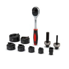Ratchet Knockout Punch Set, 6 Dies 1/2" to 2", Ratchet KO Tool Kit for Electr...