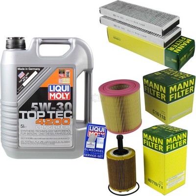 INSPEKTIONSKIT FILTER LIQUI MOLY ÖL 5L 5W-30 für Audi A6 Avant 4F5 C6 2.0 TDI