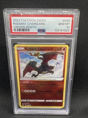 Pokemon SWSH Crown Zenith Radiant Charizard 020/159 Holo PSA 10 2023