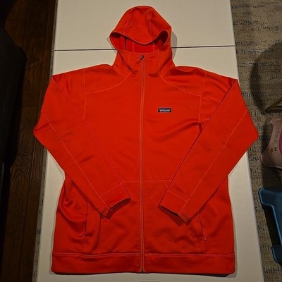Patagonia Polartec Power Stretch Full Zip Men's Hoodie. Size XL, Orange.