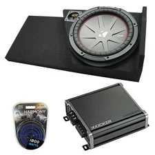 2014 - 2018 GMC Sierra Double Cab Kicker CompR CWR10 Single 10 Sub Box CXA800.1