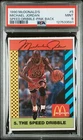 127533591 Michael Jordan 1990 McDonald's #5 Pink Back Speed Dribble PSA 9