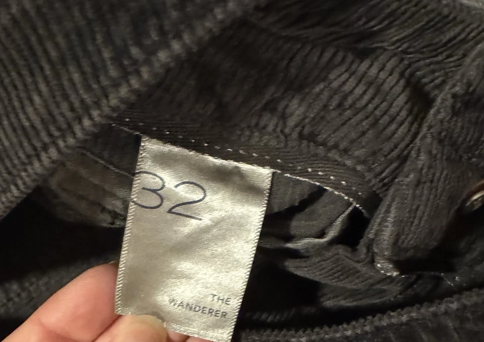 Pantalones de pana PILCRO Anthropologie The Wanderer pierna relajada negros desgastados 32 Foto 4 de 4