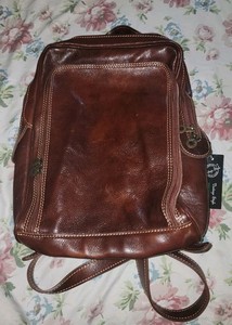 Da Milano Italia Leather Backpack 14x11x5 Tan Cognac Laptop Luggage Sleeve NWT Da Milano Italia Leather Backpack 14x11x5 Tan Cognac Laptop  main image 4