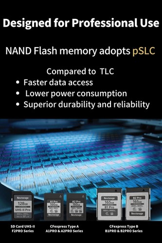Nextorage NXF2 PRO 64GB UHS II V90 SD Card High Speed for 4K 8K Video SD Card - Picture 2 of 3