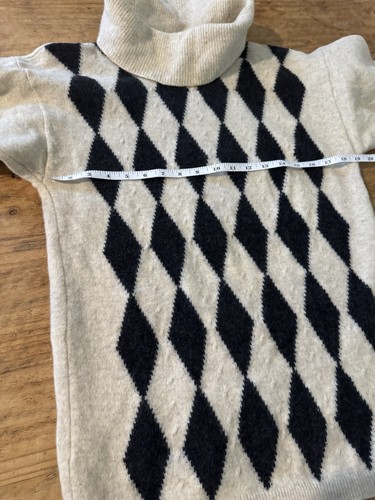 VTG Next Ladies Wear 100% Lambswool Sweater UK Sz M Harlequin Diamond Pattern - Picture 7 of 10