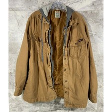 Dickies Men's Workwear Quilted Lined Canvas Hooded Tan Jacket Sz Medium