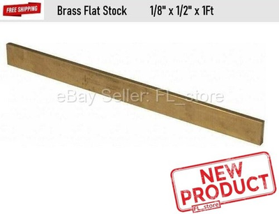 #ad Brass Flat Stock 1 8quot; x 1 2quot; x 1 Foot Alloy 360 Mill 36quot; Long Solid Rectangle $15.90