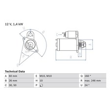 Bosch Starter Motor fits Mercedes-Benz G-Class 1997-2004 A 005 151 65 01