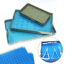 Blue Surgical Instrument Sterilization Tray Reusable Silicone Disinfection Mat