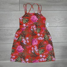 Old Navy Sundress Womens Small Orange Floral Tropical Strappy Jersey Dress