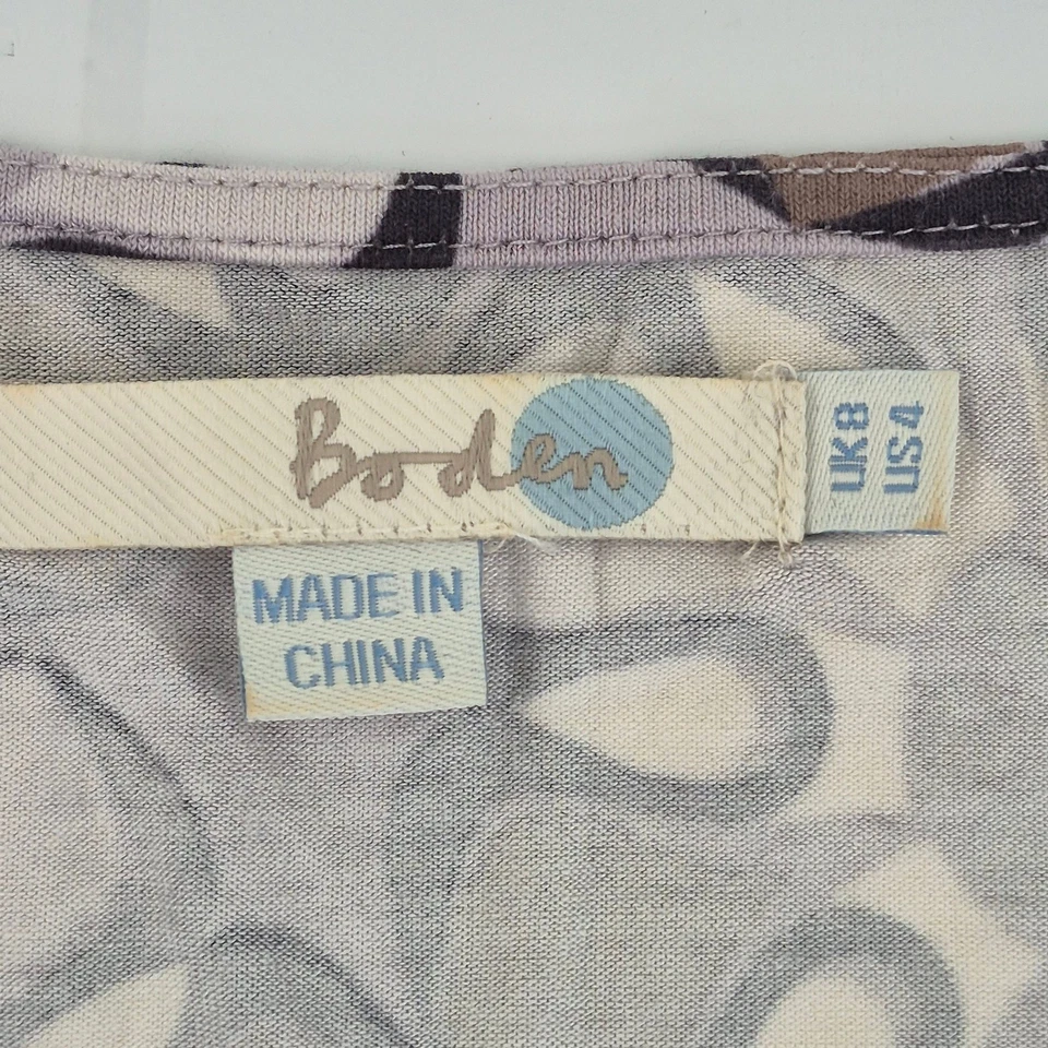 Top sin mangas BODEN 8 gris viscosa para mujer patrón floral - Imagen 4 de 4