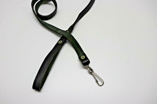 US Black Leather Pistol Lanyard w belt loop and snap hook 36"Lx1/2"W each E311 - Picture 8 of 9