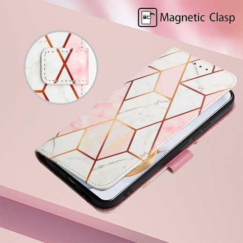 Marble Leather Wallet Cover Case For Motorola G Stylus G Pure Power G51 E20 E13 - Picture 6 of 15