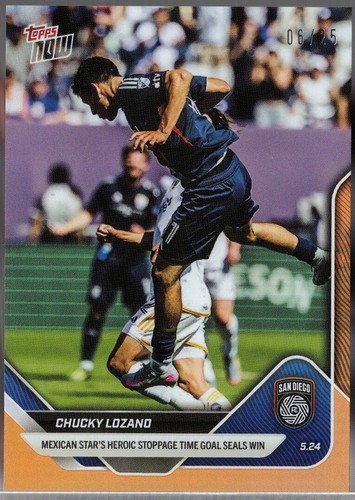 2025 Topps MLS Now Orange Foil #46 Chucky Hirving Lozano Card San Diego FC /25