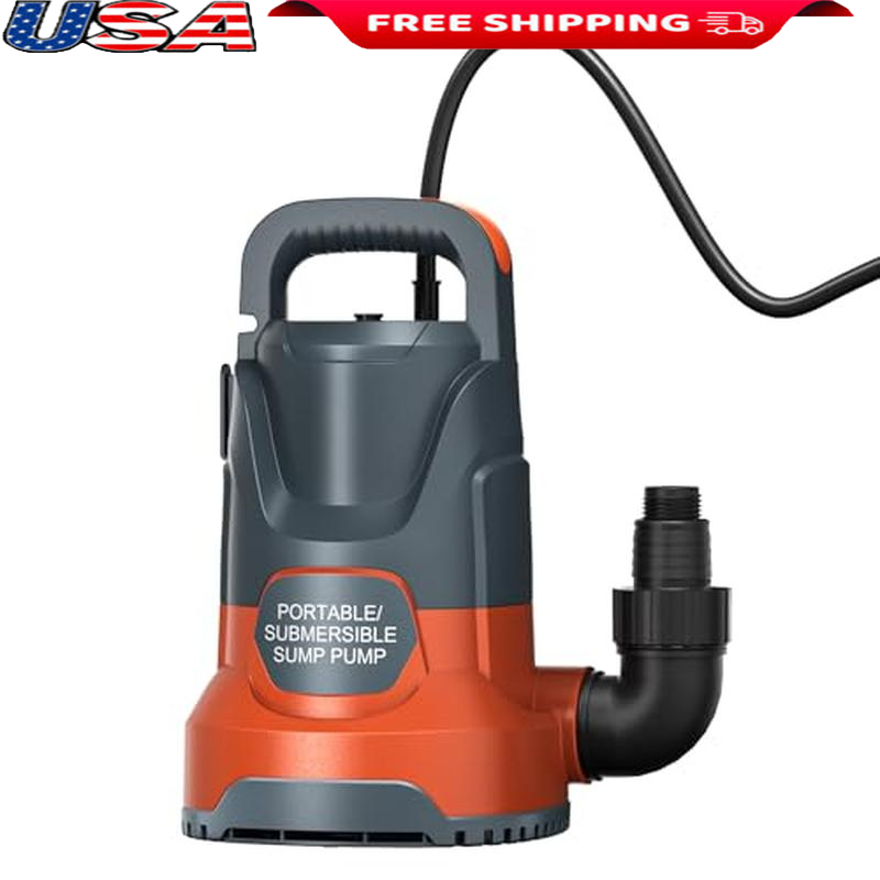 1HP 4500GPH Submersible Water Pump for Pool Basement Flooding Utility