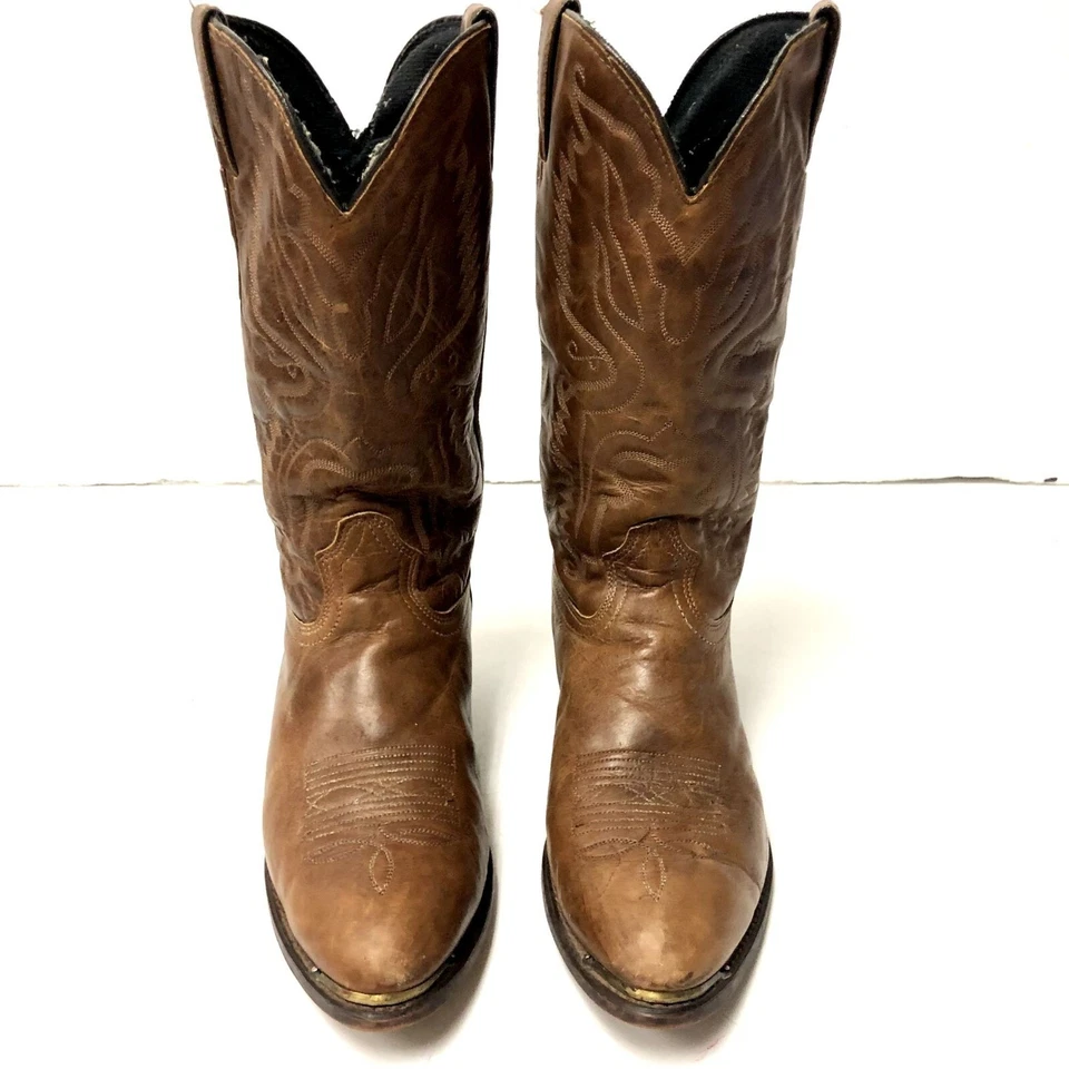 De Colección Durango Coñac Cuero OILED Vaquero Western Motocicleta RODEO Botas de Montar 10 Foto 3 de 4