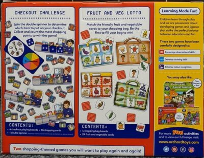 Super Shoppers Two Fun Games for Young Kids Orchard Toys Age 3-6
