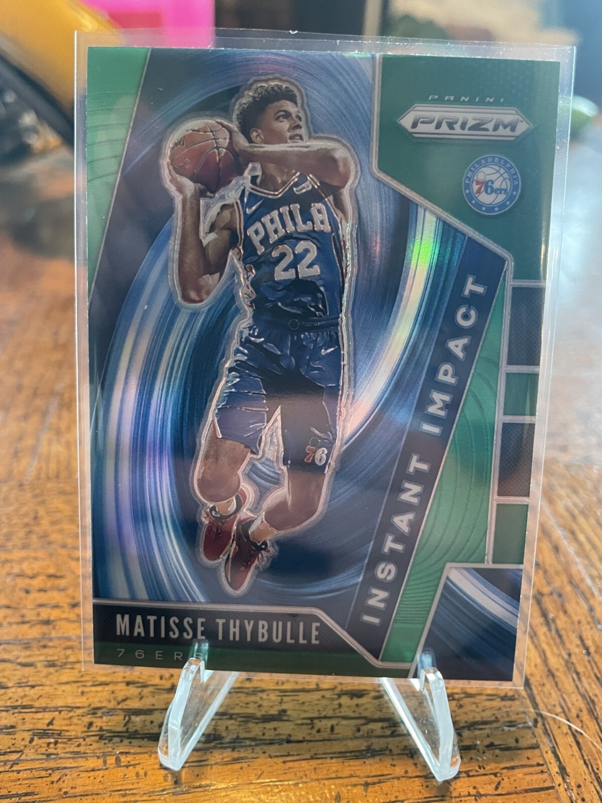 2019-20 Panini Prizm - Instant Impact Green Prizm #15 Matisse Thybulle (RC)