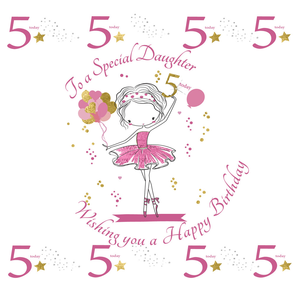 5th Happy Birthday Card Daughter 5 Today By Rush Design