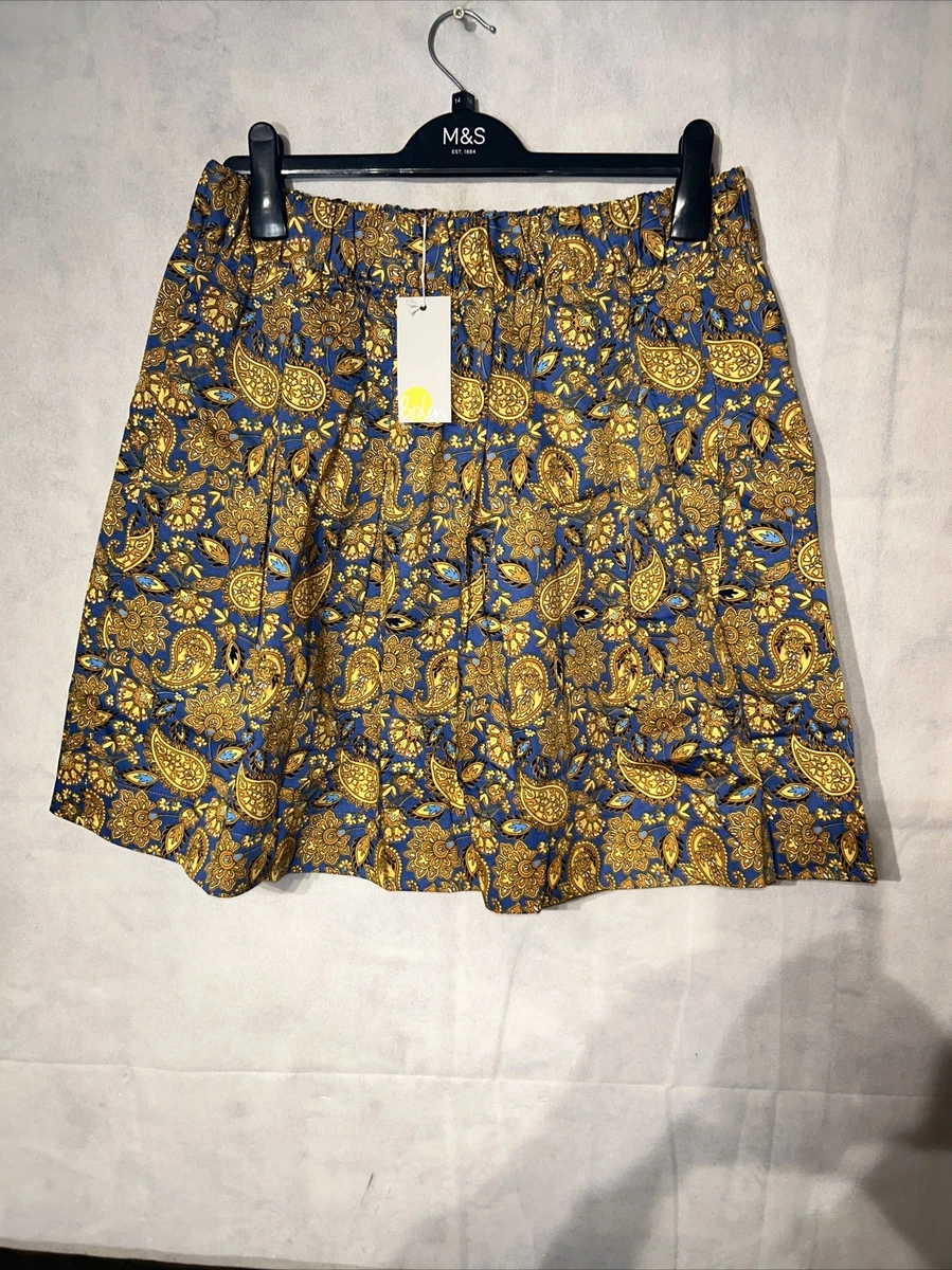 Boden Pleated Cotton Skirt. New Tagged Size 14 eBay