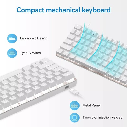 AJAZZ AK33 verdrahtet Gaming mechanische Tastatur weiß hintergrundbeleuchtet CNC - Bild 9 von 21