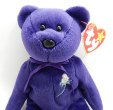 VTG Rare Ty Beanie Babies Tush Tag Heart PE Pellets Purple Princess Diana