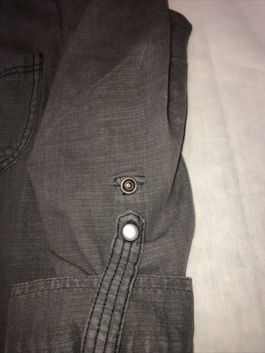 Millau Woman's Gray Denim Western Button Down Embellished Shirt Size S - Picture 3 of 8