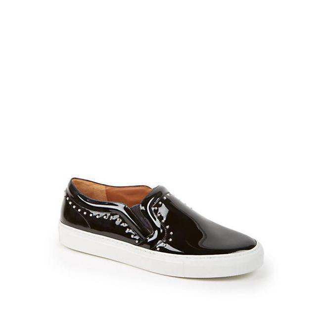 GIVENCHY Black Patent Studded Logo Slip on SKATE Sneakers EU