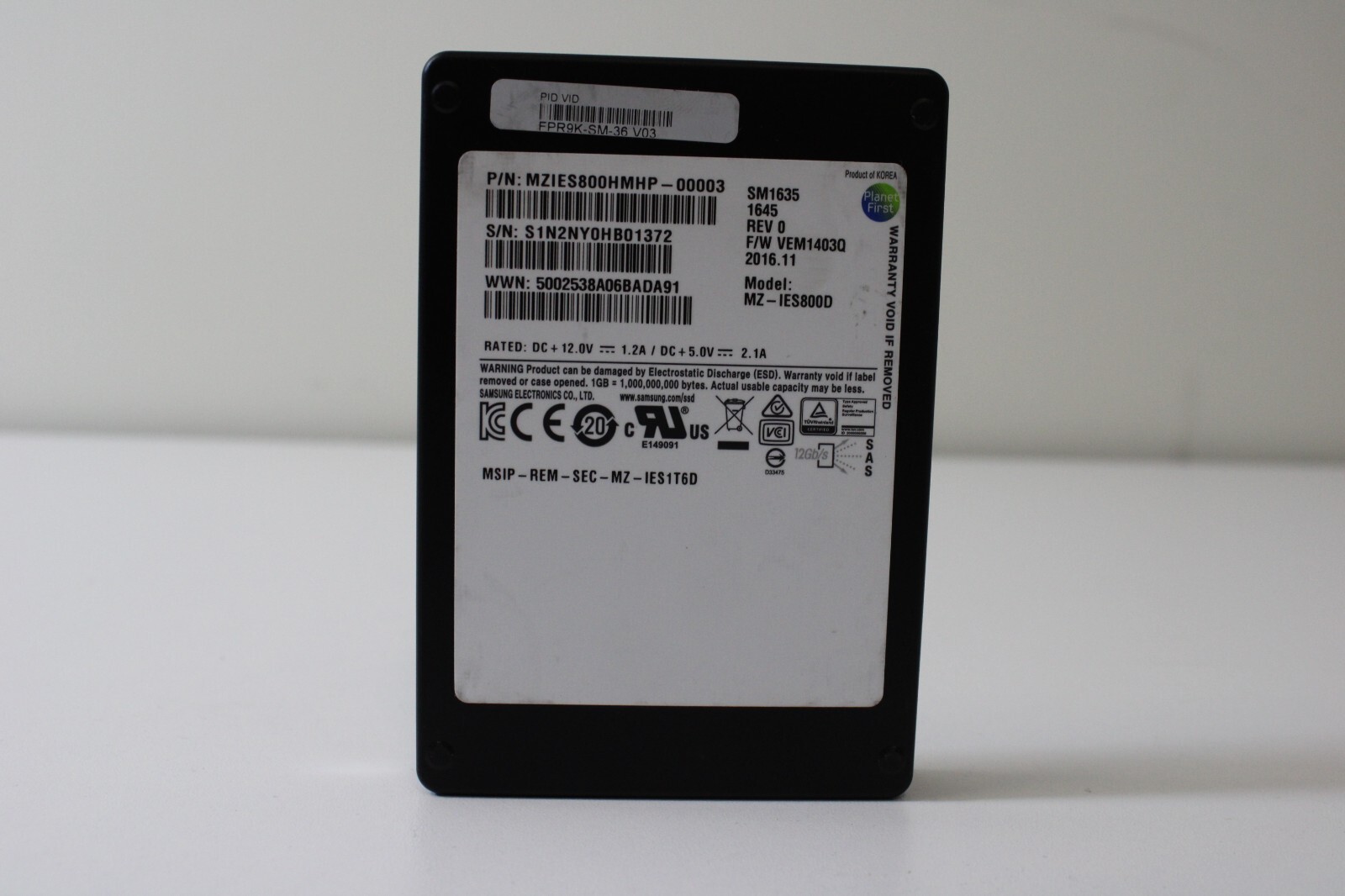 800GB SAS SSD MZ-IES800D Samsung 2.5