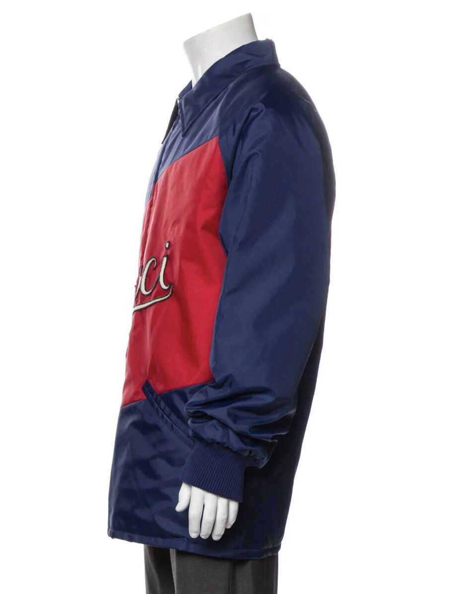 Authentic Gucci Nylon Jacket Script Colorblock Pa… - image 10