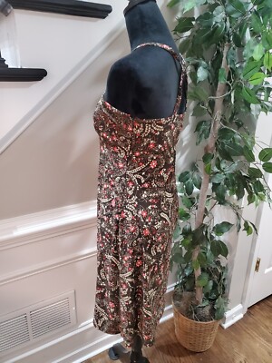 LOFT Womens Brown Floral Halter Neckr Sleeveless Knee Length Dress Size  Petite 4 | eBay