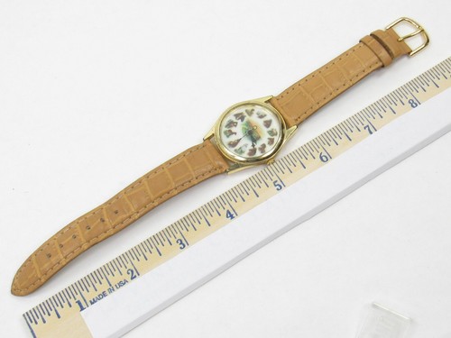 Vintage RUANNE MANNNG Horse Art Watch Brown Gold Tone Working New Battery - Picture 19 of 20