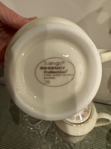 Sango Regency Collection Monroe 1500 Fine Ivory China Sugar Bowl And Creamer - Picture 3 of 3