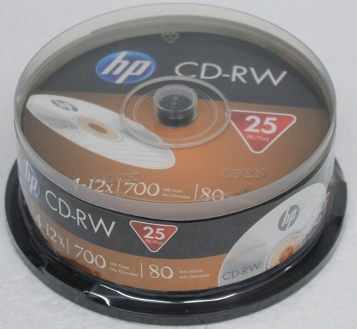 25PK HP CD-RW Logo 4x-12x Rewritable blank discs 700MB - Picture 2 of 5