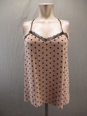 Express Size S Womens Beige Polka Dot Lace Trim Lightweight