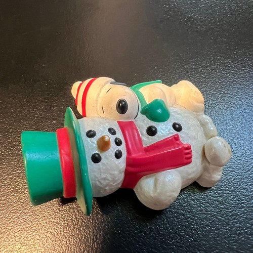 Vintage Snoopy Snowman Brooch Pop Up Woodstock Hallmark Christmas Winter Pin - Picture 7 of 8