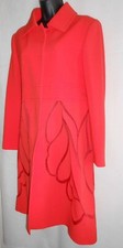 Alberta Feretti Coat, Bright Red With Silk See Through Details Uk10 Rrp £2495