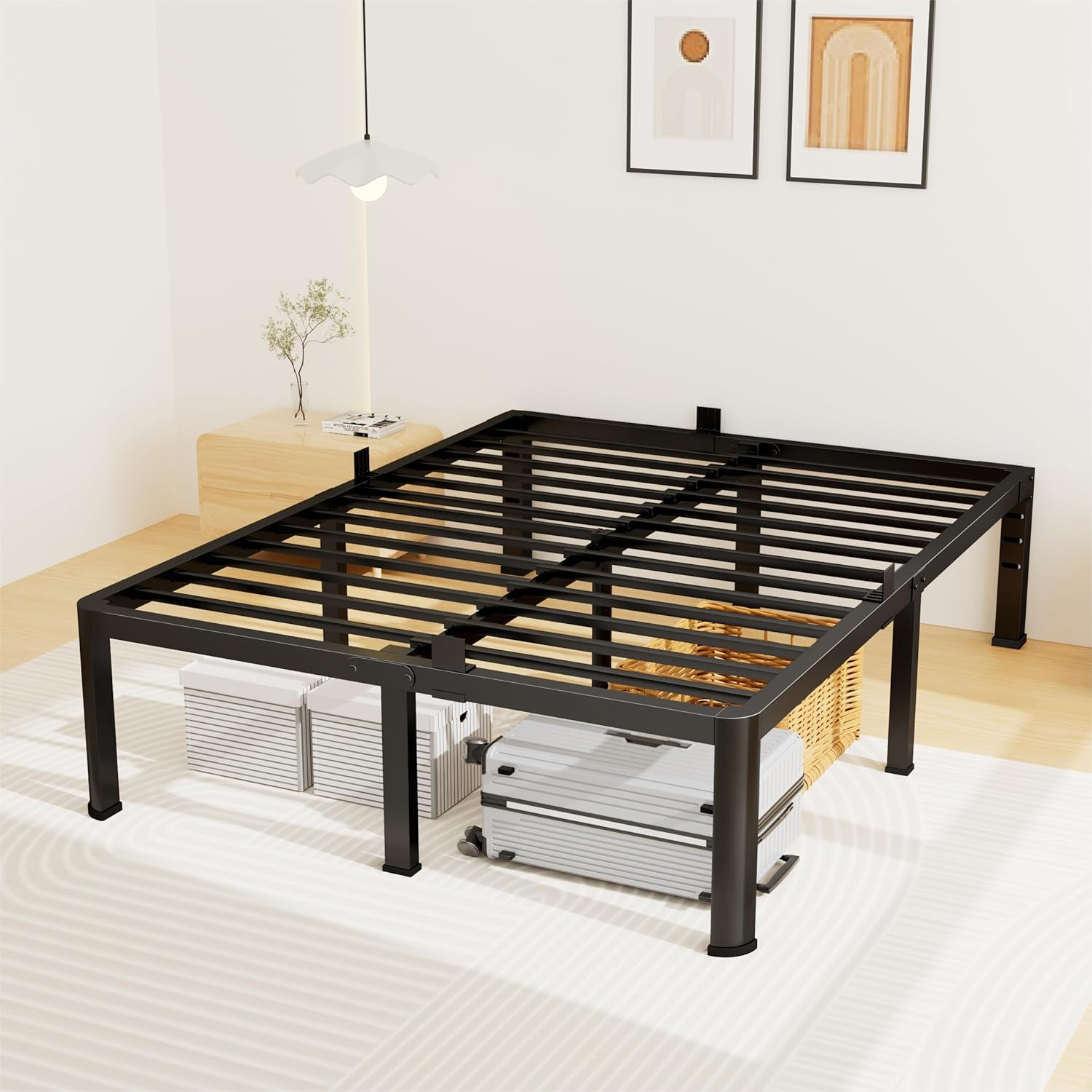 12 Inch Heavy Duty Queen Platform Bed Frame with Under-Bed Storage Space