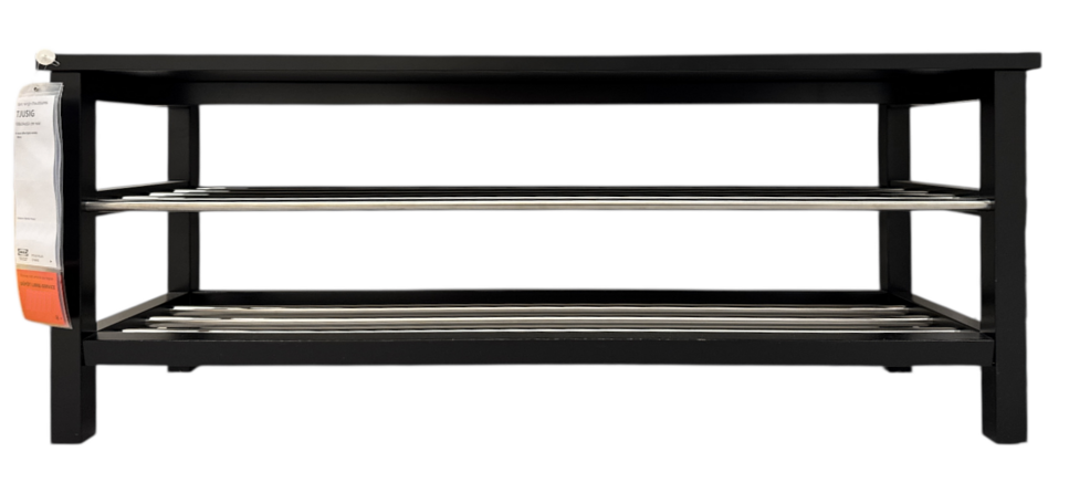 New IKEA TJUSIG Black Bench With Shoe Storage Rack 108 cm (42 ½