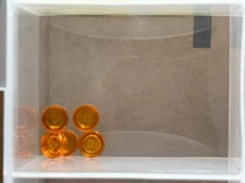 LEGO Parts - Trans-Orange Tile, Round 1 x 1 - No 98138 - QTY 5