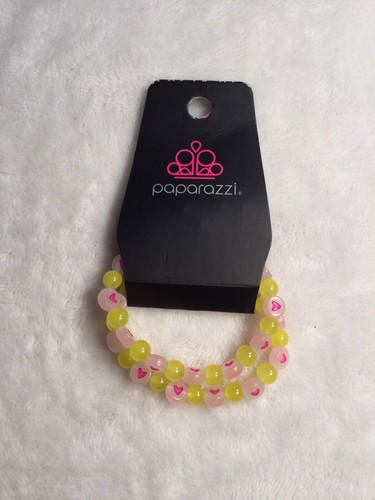 Kinder Doppel Farbe Perlen mit weißen Perlen & Herz gestempelt Multi 5 Stck Set Armband - Bild 4 von 6
