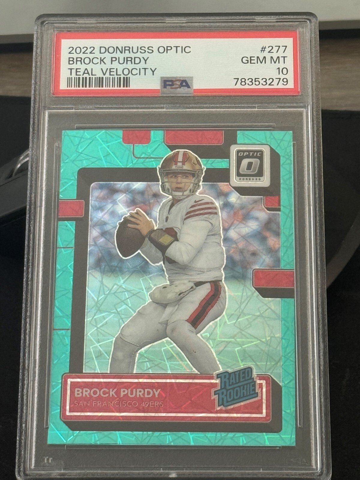 2022 Donruss Optic Brock Purdy Teal Velocity Rated Rookie #277 💎PSA 10 POP 13!