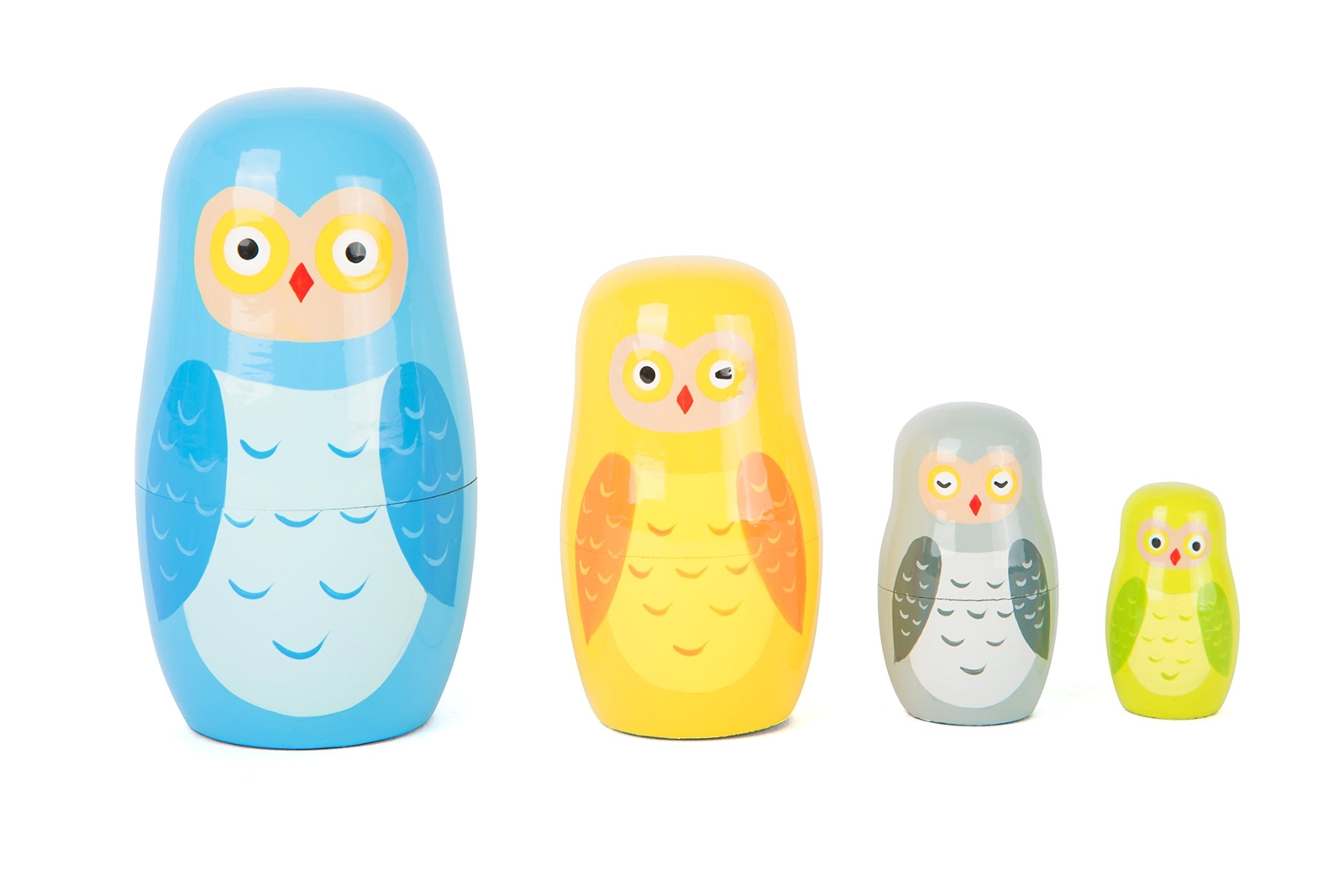 Small Foot 10620 Matrjoschka Owl Figures made of Wood in Four Different sizes an