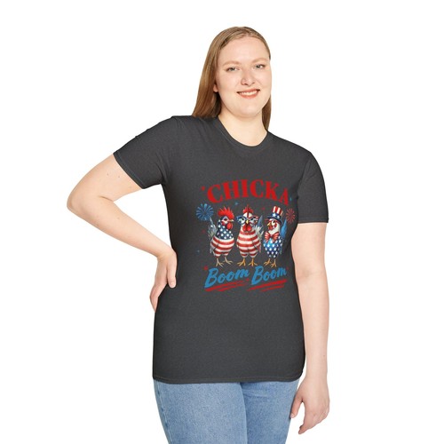 Patriotic Chicka T-Shirt, Unisex Softstyle Tee, 4th of July Shirt, Funny - Picture 20 of 33