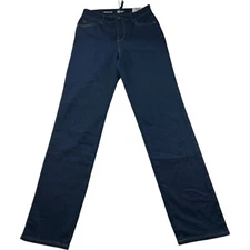 Style & Co Straight Jeans Womens Size 4 Long 4L Blue Denim Stretch Pockets New