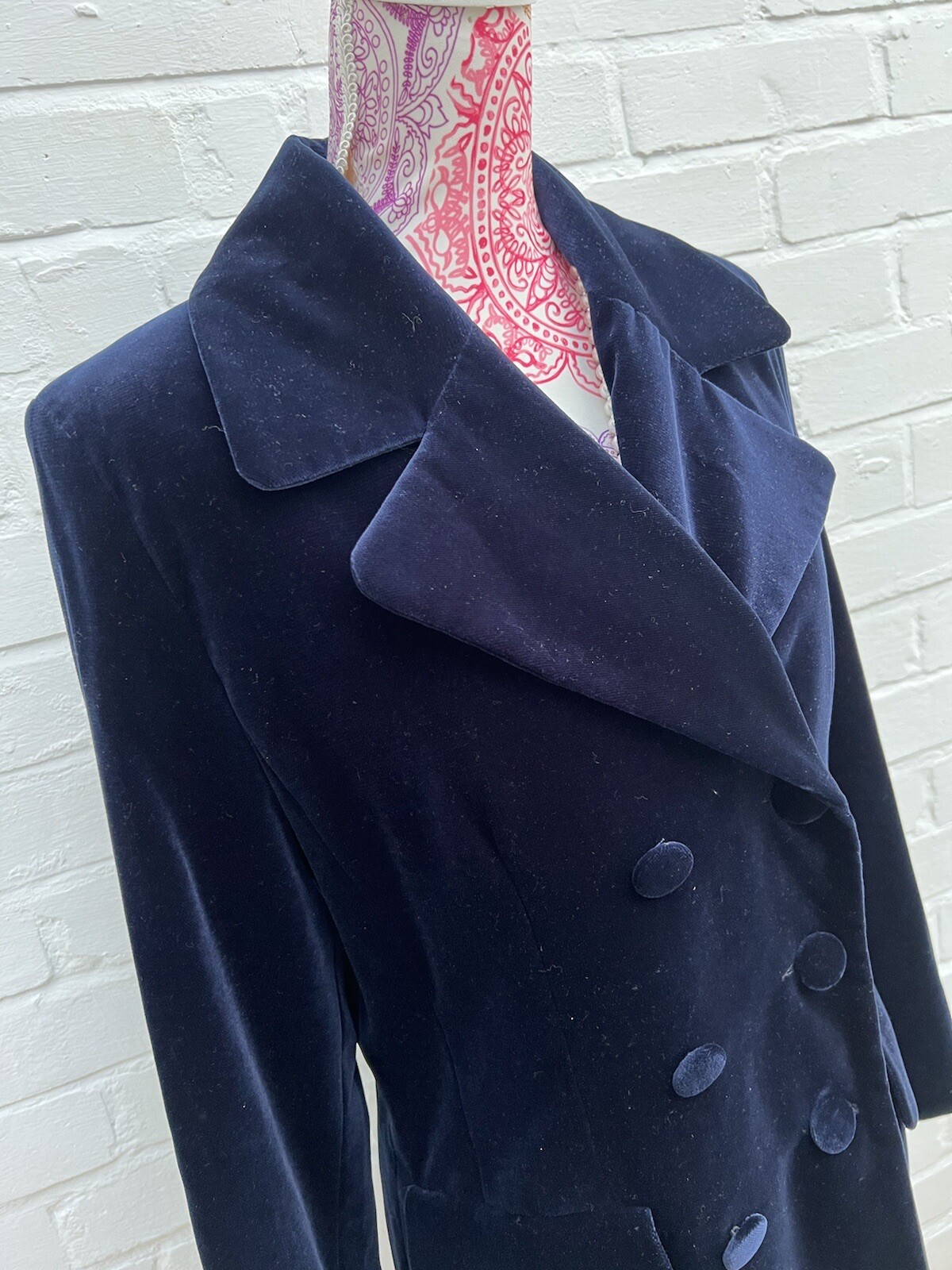 Vintage Monsoon Twilight Navy Blue Velvet Coat/Jacket… Gem