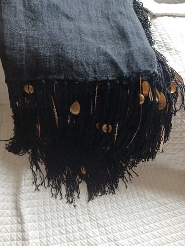Tommy Bahama  Fringed Linen With Multiple Charms Black NWT - Picture 4 of 5